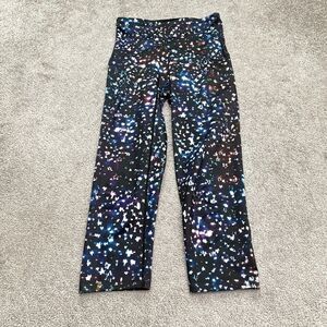 Spanx By Sara Blakely Cropped Compression leggings Womens Small Multi Galaxy Gym